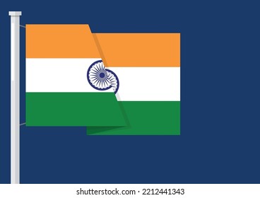 India flag with copyspace. Vector illustration