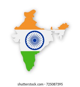 India Flag Country Contour Vector Icon - Illustration