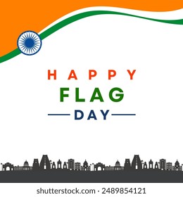 India flag day. India skyline. design that says india Vector illustration. Indian flag illustration