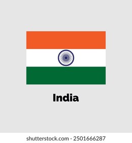 India flag design vector illustration on a gray background for graphic and web design.