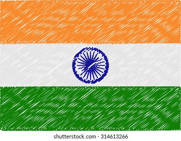 india flag embroidered zigzag