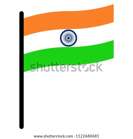 India flag flat icon isolated on white background
