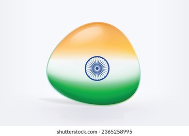Vector de icono del botón de brillo de la bandera de la India.