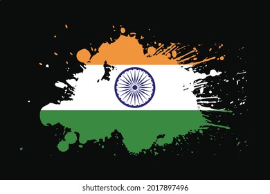 India Flag With Grunge Effect Design. It will be used t-shirt graphics, print, poster and Background.