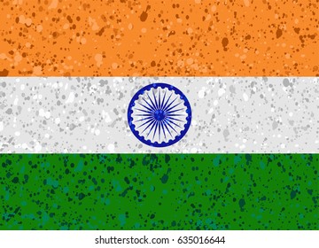 india flag grunge illustration