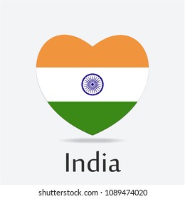 India Flag in Heart Shape