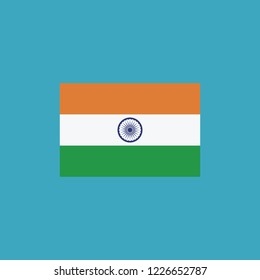 India flag icon in flat design. Independence day or National day holiday concept.