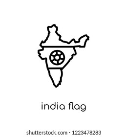 India flag icon. Trendy modern flat linear vector India flag icon on white background from thin line Country Flags collection, editable outline stroke vector illustration