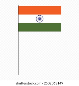 Vector de ícono de bandera de India. La bandera de la India Nacional. Ilustración vectorial.