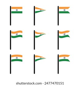 íconos de la bandera de la india con Ilustración vectorial de polo