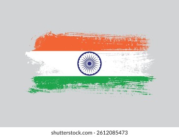 india flag for independence day with ink grunge texture paint brush stroke indian national flag  illustration png element background. 15th August design