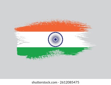 india flag for independence day with ink grunge texture paint brush stroke indian national flag  illustration png element background. 15th August design