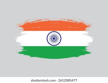 india flag for independence day with ink grunge texture paint brush stroke indian national flag  illustration png element background. 15th August design