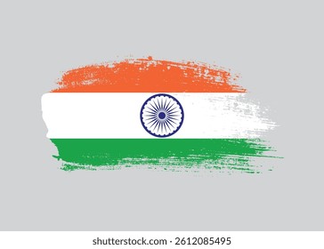 india flag for independence day with ink grunge texture paint brush stroke indian national flag  illustration png element background. 15th August design