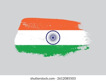india flag for independence day with ink grunge texture paint brush stroke indian national flag  illustration png element background. 15th August design
