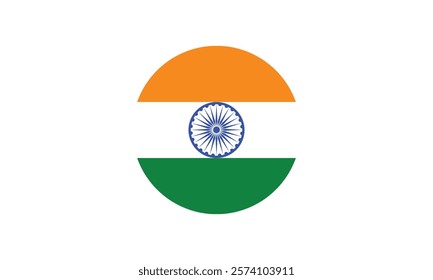 India flag. Indian flag art. Indian flag. india flag round. vector illustration.