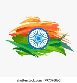 India flag. Indian symbol. Vector illustration. Isolated on white