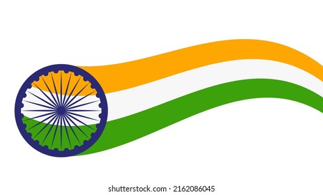 Ilustración de la bandera india aislada de un vector blanco