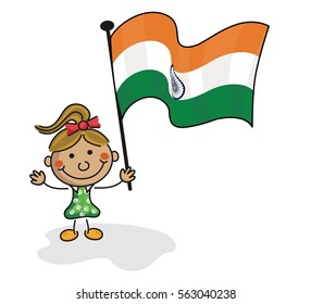 India Flag Kids Collection Stock Vector (Royalty Free) 563040238 ...