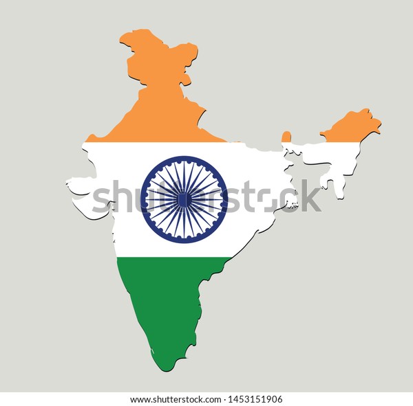 India Flag Map Icon Concept National Stock Vector (Royalty Free ...