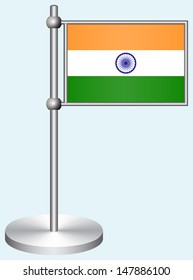 India Flag with Metal Stand