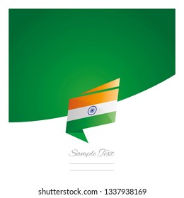 India flag New abstract origami green background banner vector