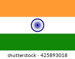 India flag, official colors and proportion correctly. National India flag. Vector illustration. EPS10.