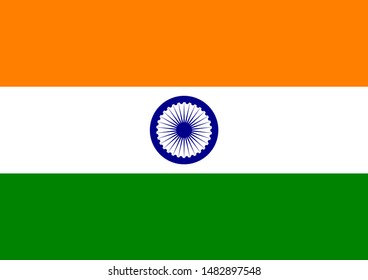 India flag, official colors and proportion correctly. National India flag.