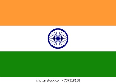 India Flag. Official Colors And Proportion Correctly.