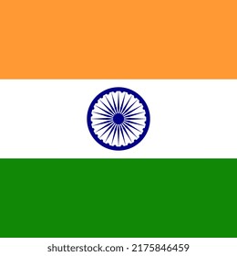 India flag, official colors. Vector illustration.
