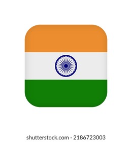 India flag, official colors. Vector illustration.