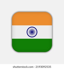 India flag, official colors. Vector illustration.