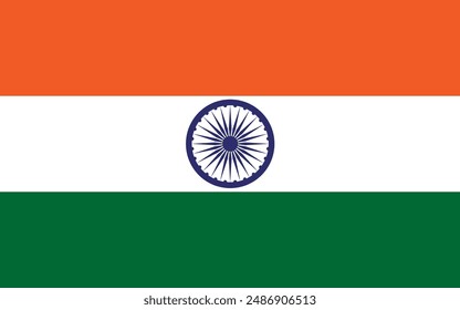 India flag official national flag isolated vector illustration