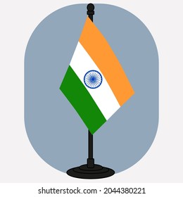 Bandera de la India en la ilustración del buque insignia Vector.