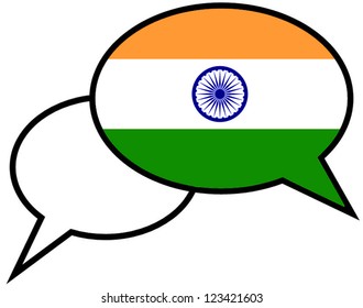 India flag on speaking bubble