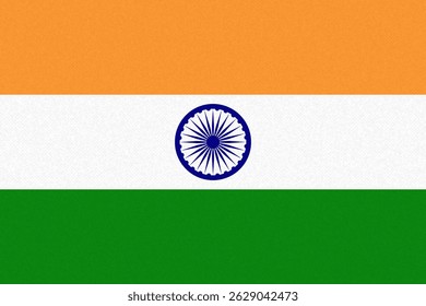 India flag with paper texture wall background. Vector illustration 