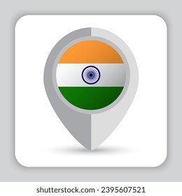 India Flag Pin Map Icon