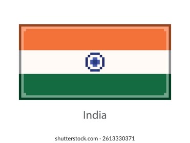 India flag. Pixel art style (vector).