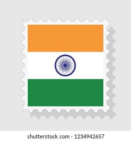 India flag postage stamp , vector illustration.