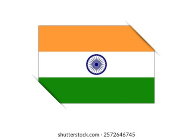 India flag - rectangle colorful flag representing a country cultural identity and heritage. The essence of national pride and unity. Attached by the corners in a paper album