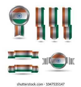 India Flag Ribbon Set
