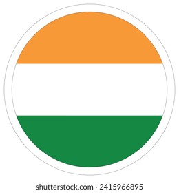 India flag  in round circle. Flag of India