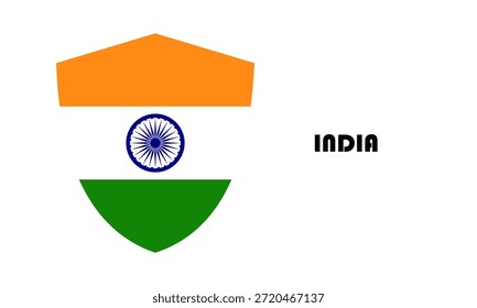 India flag in shield shape (badge)