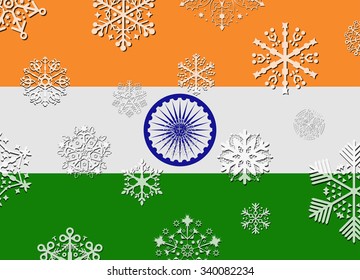 india flag with snowflakes