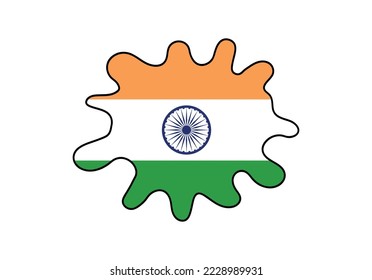 Bandera de la India en forma de salpicadura. Símbolo vector de la India.