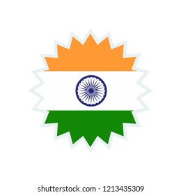 India flag. India star flag.