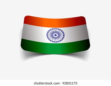 india flag sticker with Event Original, vector illustration