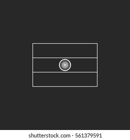 India flag symbol sign line icon on background