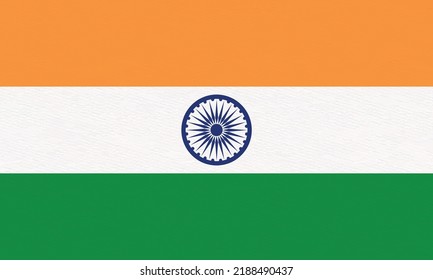 India flag vector illustration with accurate color code and paper textured