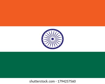 Bandera de la India. Ilustración vectorial. Eps 10.